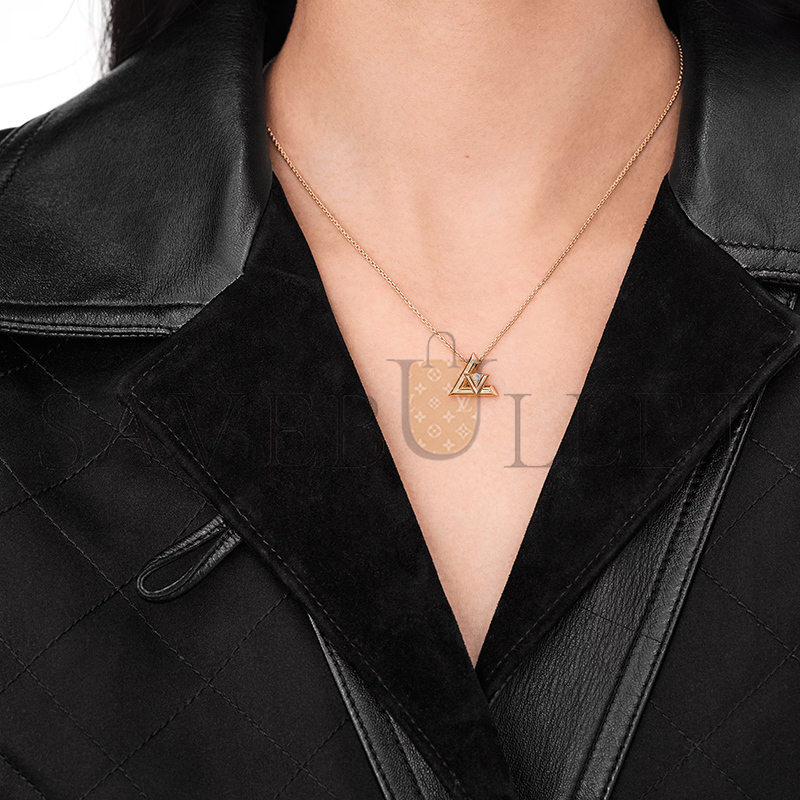 LOUIS VUITTON LV VOLT ONE SMALL PENDANT, PINK GOLD AND DIAMOND Q93813